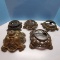 Lot of 4 Metal Victorian Lamp Bases and 1 Plastic Lamp Base