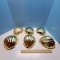 6 Brass Finish Seashell Back Plates