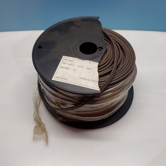 Roll of 18/2 300 Volt Brown Coated Copper Wire