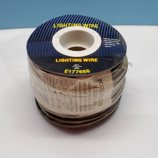 Full 250 Ft. Roll 18/2 Metallic Gold Lighting Wire