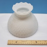 Milk Glass Hobnail Shade with 7 ¾” Fitter