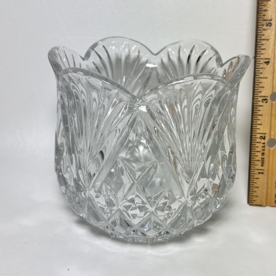Wide Crystal Tulip Candle Holder