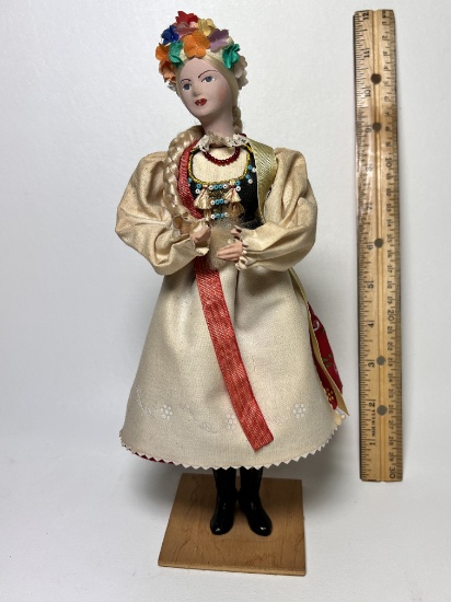 Krakow Poland Doll on Wood Base