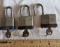 Lot of 3 Assorted Locks with Keys