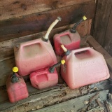 Lot of 5 Assorted Size Gas Jugs