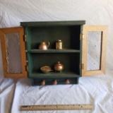 Small Wood Cabinet and Miniatures