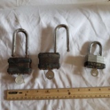 Lot of 3 Assorted Locks with Keys