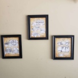 3 Piece Framed Prints of Military Vehicles