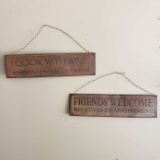 Lot of 2 Decorative Metal Signs