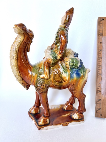 Oriental Tang Style Sancai Drip Glaze Pottery Camel