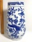 Tall Blue & White Porcelain Vase with Birds Design - Formalities by Baum Bros.