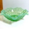 Vintage Fenton Green Opalescent Six-Sided Scallop Bowl