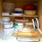 Cabinet Lot of Glass Bake Ware and more