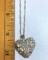 Sterling Silver Puffed Heart Locket Pendant on 20