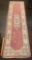 Pink Floral Designed Garden Collection 100% Wool Genuine Handmade Oriental Runner