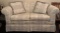 River Oaks Furniture Floral and Striped Loveseat with Matching Pillows