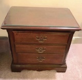 Cherry Nightstand With Protective Glass Top - Made In The USA