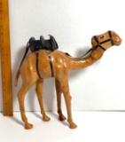 Vintage Leather Wrapped Handmade Camel with Saddle Figurine