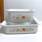 Pair of Vintage Corningware Wildflower Casserole Dishes