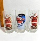 Set of 3 Coca-Cola Advertisement Glasses