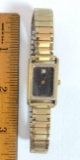Gold Tone Ladies Watch with Clear Stone