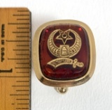 Pair of Gold Tone Masonic Cufflinks in Gift Box