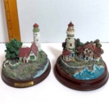 Lot of 2 Thomas Kinkaid Lighthouse Figurines