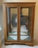 Wooden Glass Display Case with Glass Shelves