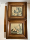 Pair of Vintage Henk Bos Still Life Wooden Framed Prints