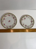 Pair of Vintage Floral Printed Weimar Porcelain Dishes