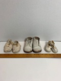 Lot of 3 Pairs of Vintage Baby Shoes