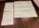 Vintage Hand Embroidered Bed Cover and Pillow Cases