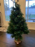 32 Inch High Revolving Fiber Optic Christmas Tree with Extra Bulb