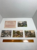Vintage 4 Currier and Ives Lithographs