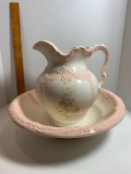 Vintage Arnel’s Ceramic Floral Wash Pitcher and Basin