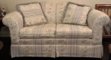 River Oaks Furniture Floral and Striped Loveseat with Matching Pillows