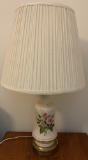 Vintage Ceramic Pink Floral Printed Lamp