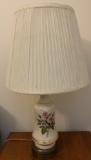 Vintage Ceramic Pink Floral Printed Lamp