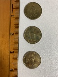 Lot of 3 Gold Colored Coins with Angel Design