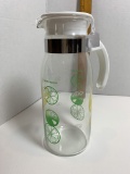 Vintage Pyrex Clear Glass Lemon Lime Refrigerator Pitcher