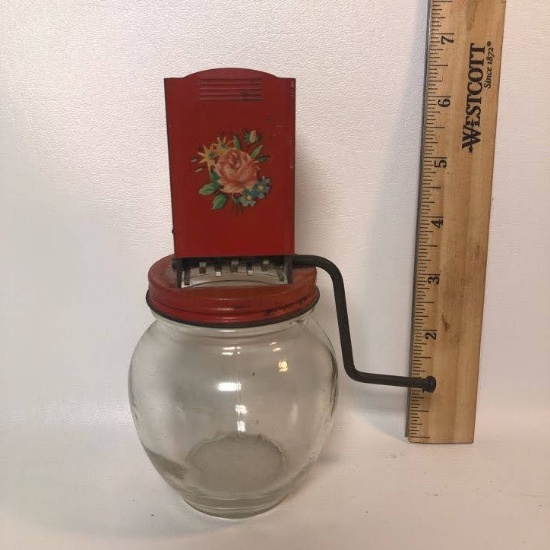 Vintage Androck Tin Nut Grinder with Jar Base