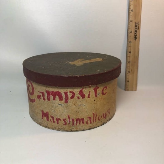 Campsite Marshmallows Round Cardboard Box