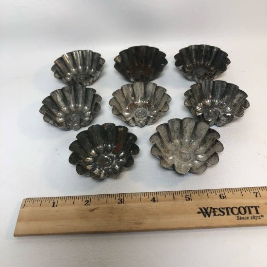 Lot of 8 Small Swedish Metal Baking Tins