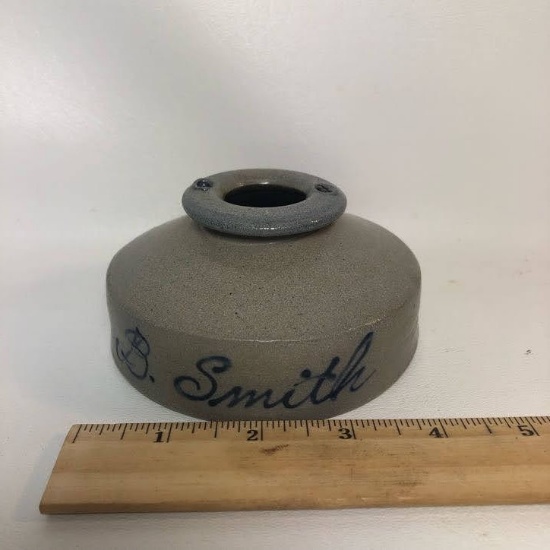 Rowe Pottery Works Salt Glaze B. Smith Small Inkwell