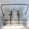 Metal Bottle Tote with 6 Glass Bottles