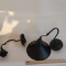 Set of 2 Black Metal Plug in Wall Sconces - New In Box