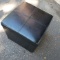 Brown Pleather Ottoman with Tray