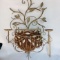 Vintage Iron Wall Hanging Flower Rack with Candle Holders