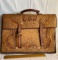 Vintage Leather Business Tote with Contents