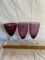 Set of 3 Vintage Purple Wine Glasses